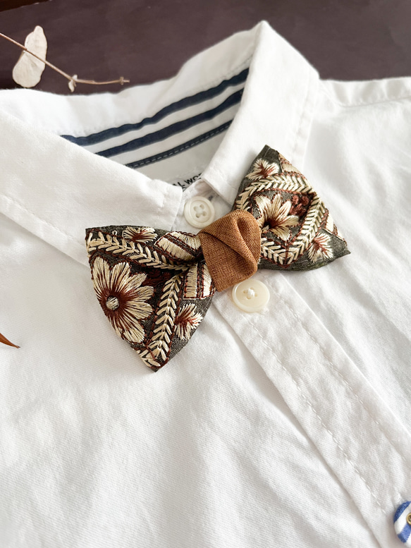 キッズ蝶ネクタイ⭐︎インド刺繍リボンで大人っぽくオシャレに 4枚目の画像