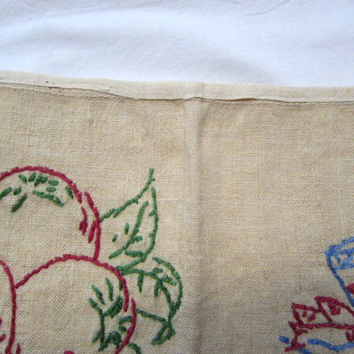 フランスヴィンテージ 手刺繍 棚飾り シェルフランナー 216cm