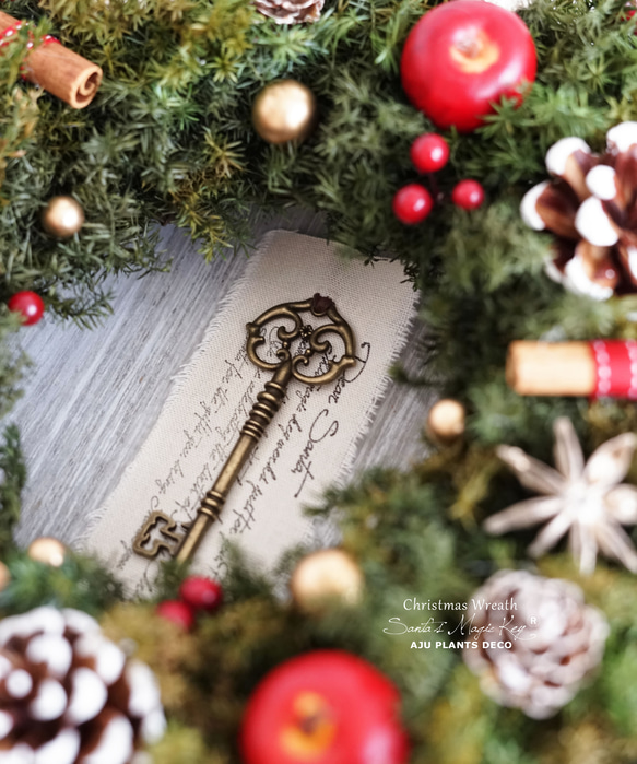 クリスマスリース（0623）～Santa's Magic Key(R)～　28cm 2枚目の画像