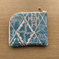 ミナペルホネン　シンフォニー　ブルー　ミニ財布　コインケース　ポーチ 3枚目の画像