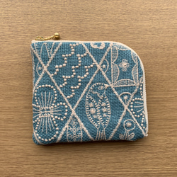 ミナペルホネン　シンフォニー　ブルー　ミニ財布　コインケース　ポーチ 4枚目の画像