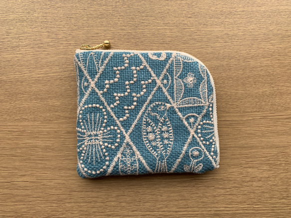ミナペルホネン　シンフォニー　ブルー　ミニ財布　コインケース　ポーチ 4枚目の画像