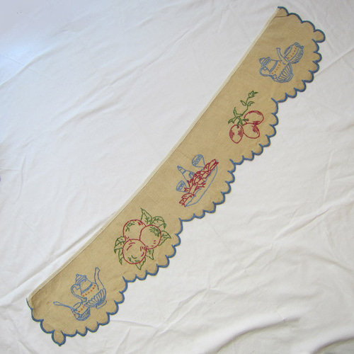 フランスヴィンテージ 手刺繍 棚飾り シェルフランナー98cm 
