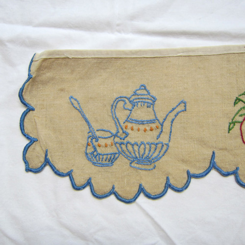 フランスヴィンテージ 手刺繍 棚飾り シェルフランナー98cm
