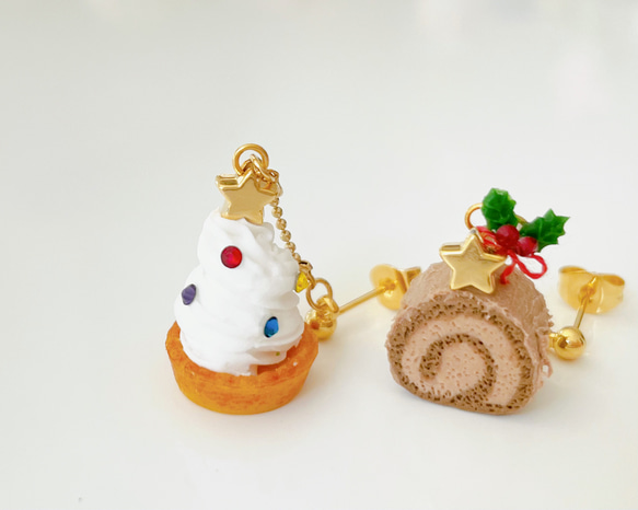 ‎petit gateau　クリスマスケーキのイヤリング/ピアス⁺ 1枚目の画像