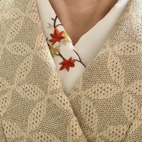 半襟 刺繍 振袖用 半衿 成人式 シルドール 千草織 刺繍半衿 和装