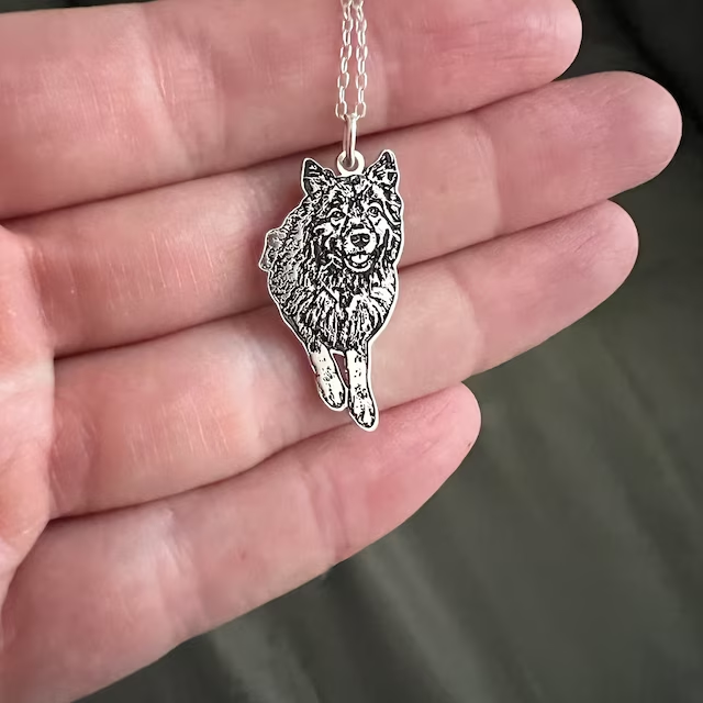 オーダーメイド うちの子ネックレス ペットネックレス肖像画 ネームネックレス犬猫似顔絵  誕生日/ペットロス/メモリアル