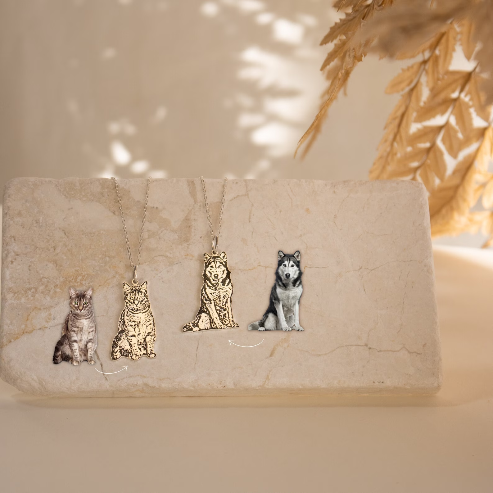 オーダーメイド うちの子ネックレス ペットネックレス肖像画 ネームネックレス犬猫似顔絵  誕生日/ペットロス/メモリアル