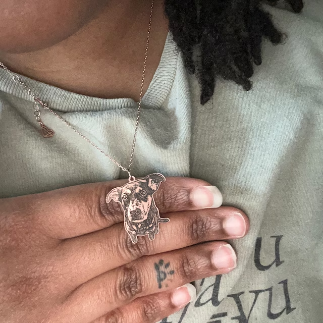 オーダーメイド うちの子ネックレス ペットネックレス肖像画 ネームネックレス犬猫似顔絵  誕生日/ペットロス/メモリアル