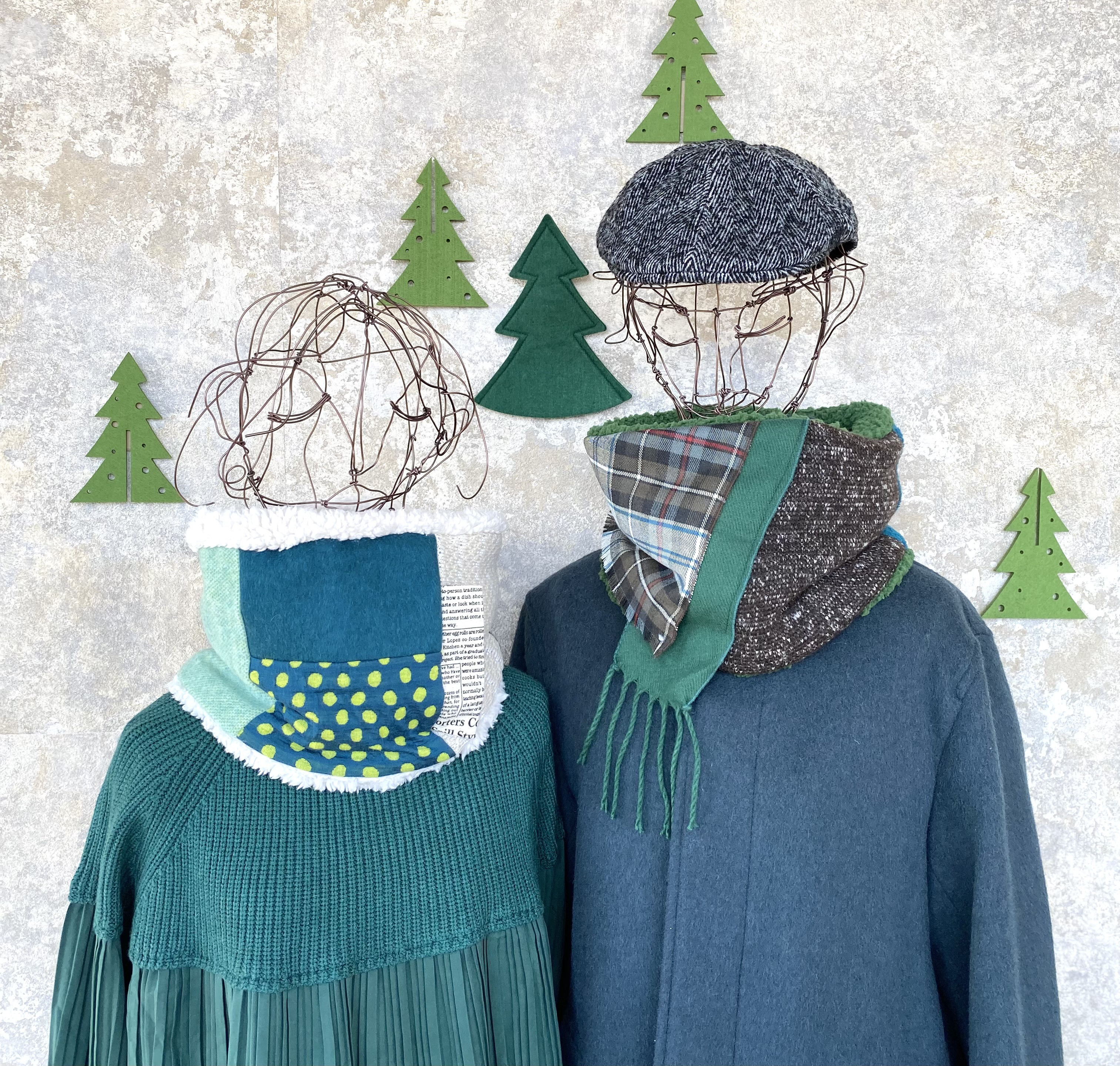 kieu ✴︎グリーンが印象的なペアスヌード