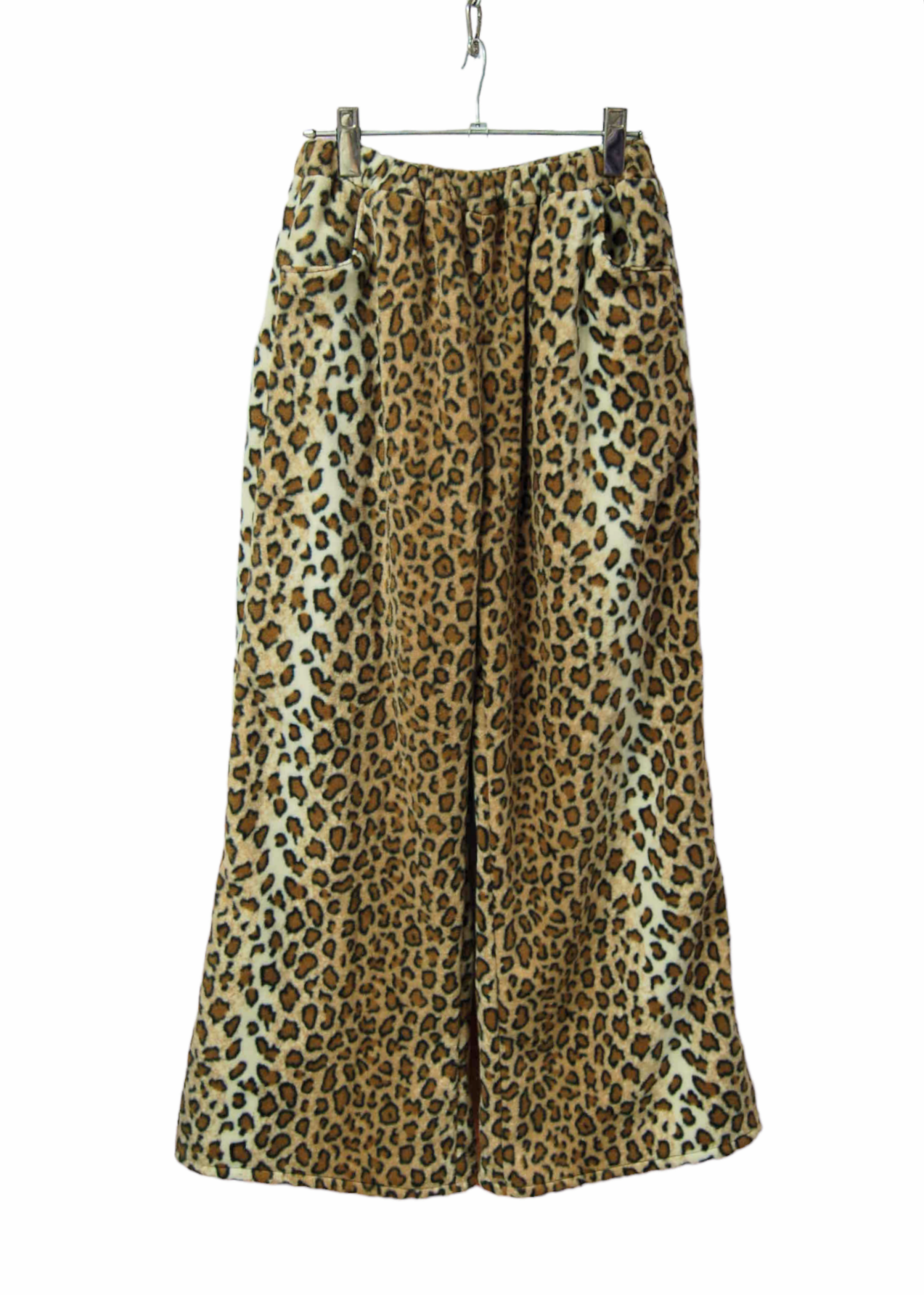 ヒョウ柄フリース ワイドパンツ/レオパード