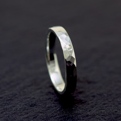 Bump Ring 鎚目/ 3mm Silver ring オーダー制作/ 受注製作シルバーリング 1枚目の画像