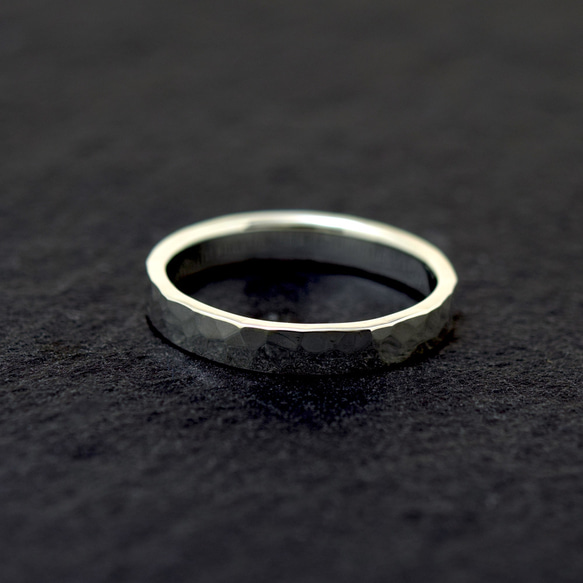 Bump Ring 鎚目/ 3mm Silver ring オーダー制作/ 受注製作シルバーリング 2枚目の画像