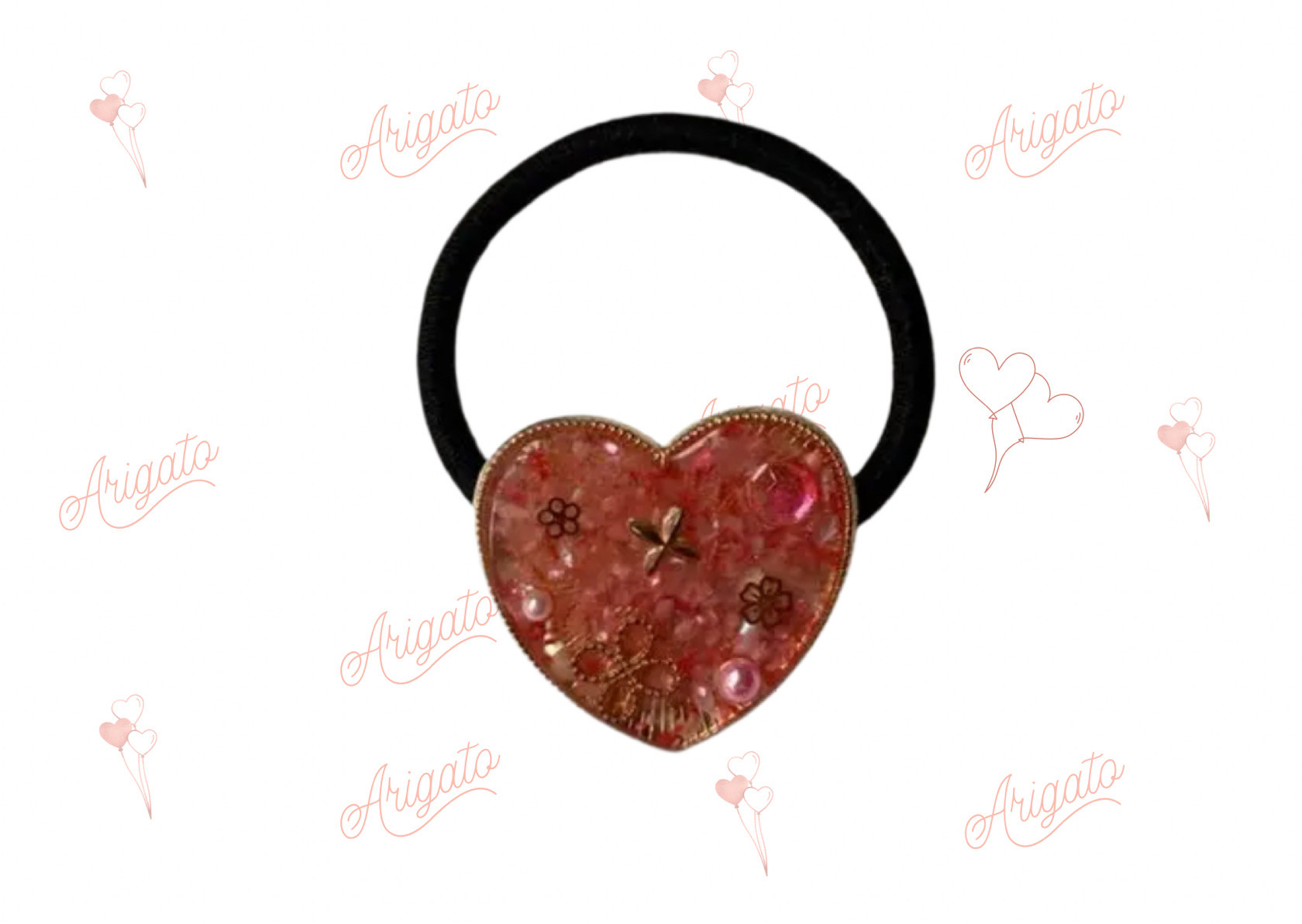 秋の足音 ハートレジンヘアゴム 秋の足音 ハートレジンヘアゴム