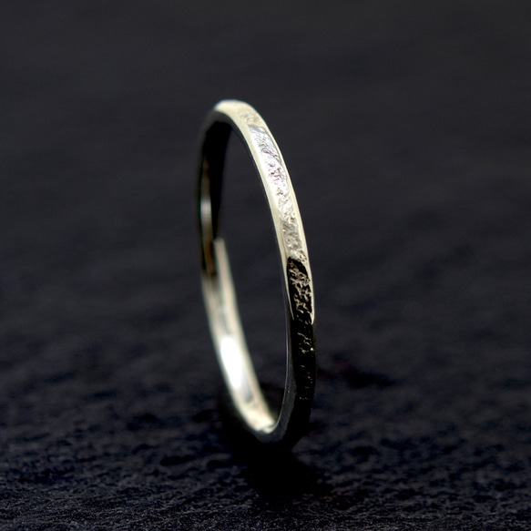 Slim Ring 石鎚目/ 1.6mm Silver ring オーダー制作/ 受注製作シルバーリング 3枚目の画像