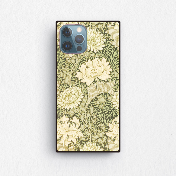 【絵画スマホケース】iPhone用　全機種対応　強化ガラス製（ウィリアム・モリス）『菊～chrysanthemum～』 1枚目の画像