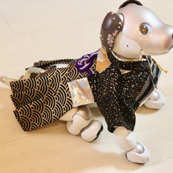 aibo あんどんばかま：たたき金彩（aiboちゃん用・ハンドメイドのお洋服） 11枚目の画像