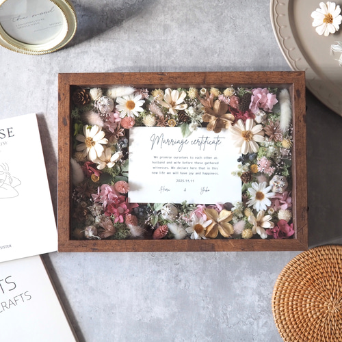 結婚証明書❘ゲスト参加型|ドライ アーティフィシャルフラワー