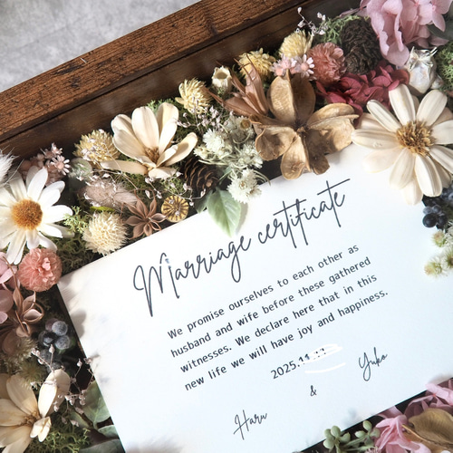 結婚証明書❘ゲスト参加型|ドライ アーティフィシャルフラワー