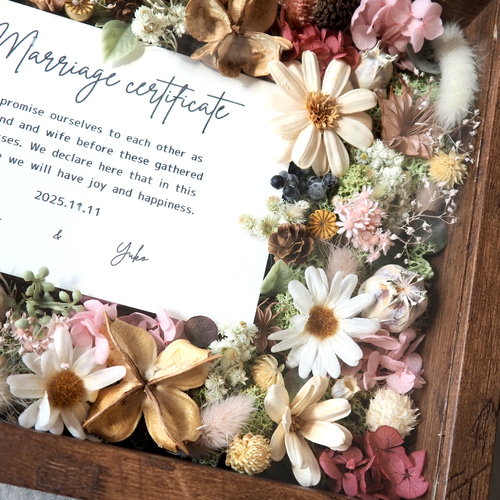 結婚証明書❘ゲスト参加型|ドライ アーティフィシャルフラワー