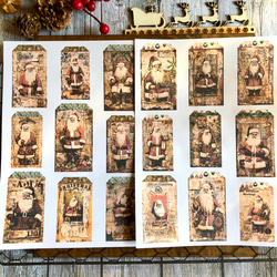 送料無料【A82コラージュ素材】シール　クリスマス　サンタ　ジャンクジャーナル　タグ　デザペ　おすそ分け　 5枚目の画像