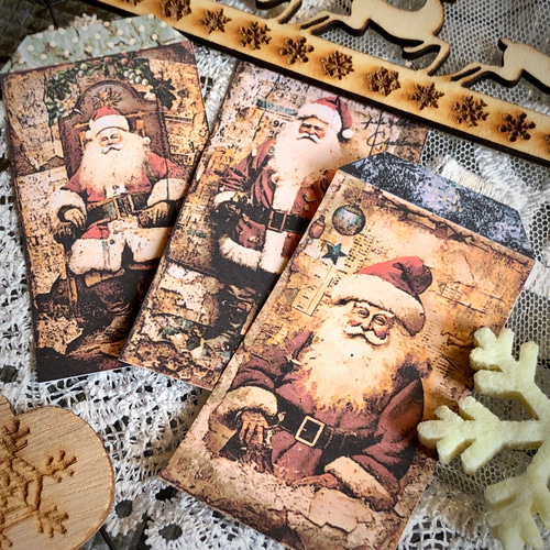 送料無料【A82コラージュ素材】シール クリスマス サンタ ジャンク