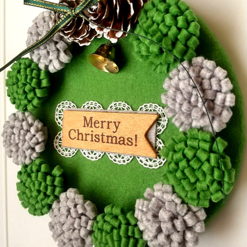 クリスマスリース フェルトリース リース sumomo絵舎 通販 16754173