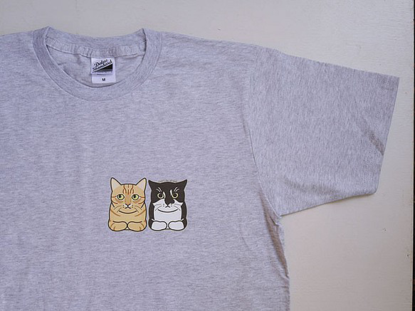sale★猫Tシャツ/グレー/フリーM 3枚目の画像