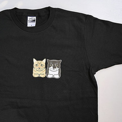 sale★猫Tシャツ/黒フリーS 2枚目の画像