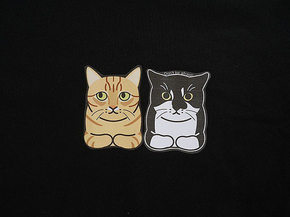 sale★猫Tシャツ/黒フリーS 3枚目の画像