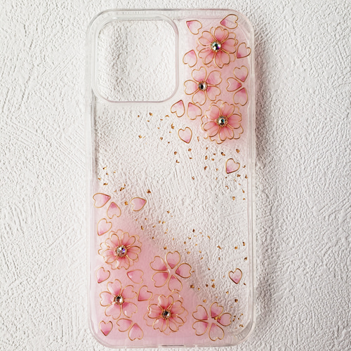 iPhone15Pro/ハードケース/ハンドメイド/レジン/スマホケース/桜 iPhone17 iPhone16 iPhone15pro 桜咲く スマホケース クリアケース