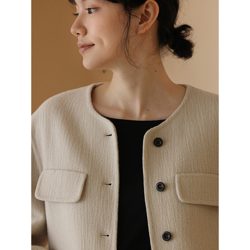 CELINE ベージュ ウールショートジャケット CELINE ベージュ ウールショートジャケット