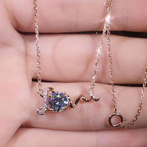 newデザイン】モアサナイト ネックレス K18PG