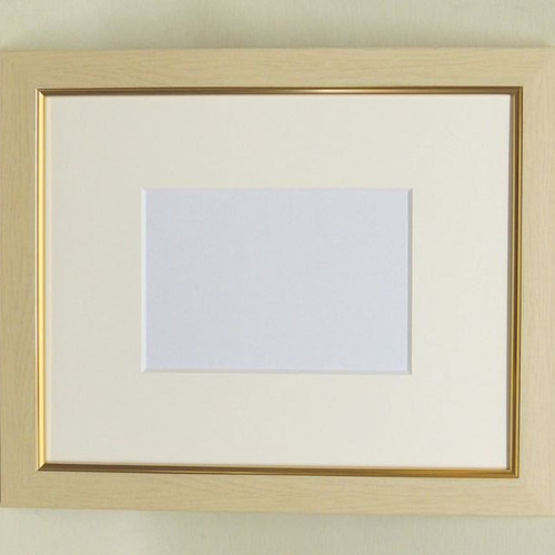 秋の水面」透明水彩画 原画 風景画 額縁付 ハガキサイズ 絵画