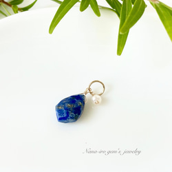 ＊1点もの＊lapis lazuli × pearl top 1枚目の画像