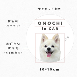 カーマグネット 丸型 ペット 犬 猫 ハムスター うさぎ うちの子 メモリアル グッズ オリジナル デザイン料・送料無料 3枚目の画像