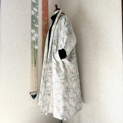 白大島紬で作ったコート　麗らか 3枚目の画像