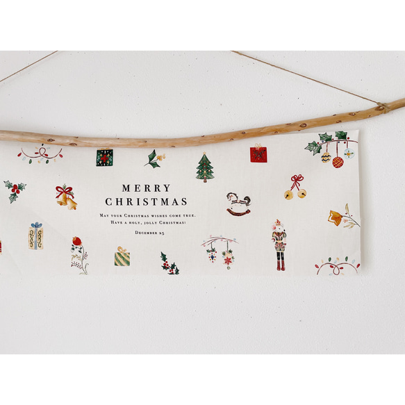 Christmas  tapestry / Jingle Bells | コットンリネン | クリスマス | ツリ 2枚目の画像