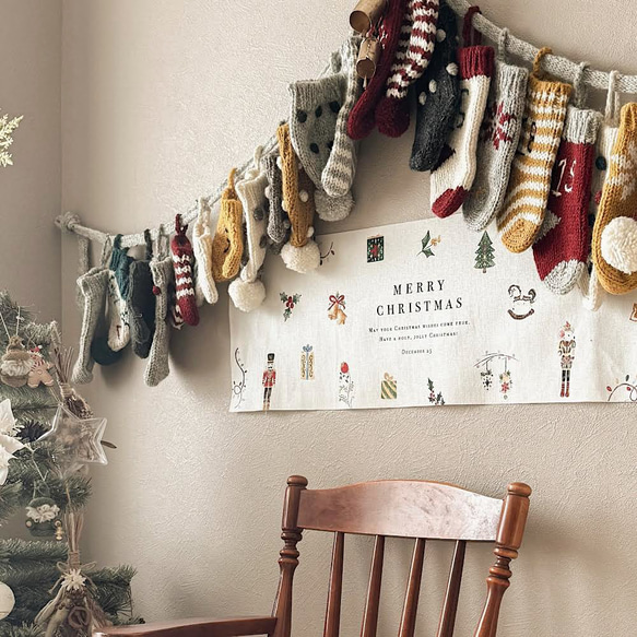 Christmas  tapestry / Jingle Bells | コットンリネン | クリスマス | ツリ 20枚目の画像
