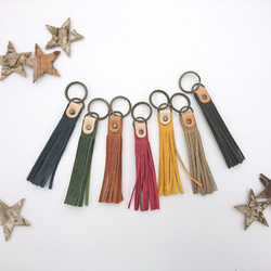 豬皮流蘇包包吊飾【7色可選】聖誕禮物皮革鑰匙圈鑰匙圈小禮物皮革 第1張的照片