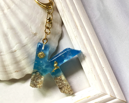 うさ耳ᕱ⑅︎ᕱ プルメリアVer.海レジンのアルファベット