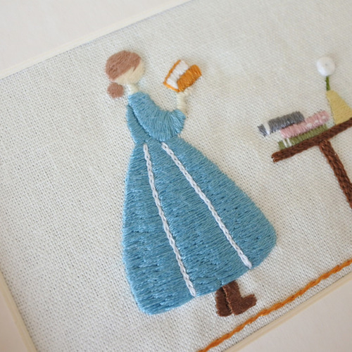 本を楽しむ女の子 刺繍フレーム 壁掛け その他アート ざっ花 通販