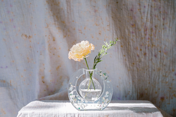 天然石の一輪挿し フラスコ付き インテリア雑貨 レジン 癒し 一輪挿し