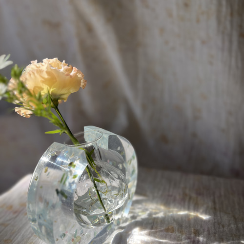 天然石の一輪挿し フラスコ付き インテリア雑貨 レジン 癒し 一輪挿し