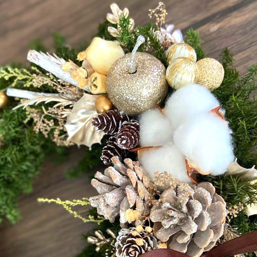 森のクリスマスリース プリザーブドフラワー y u u 通販 16755253