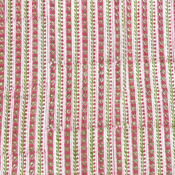 【50cm單位】白色粉紅紅色條紋印度手工塊印花布料棉質 第4張的照片