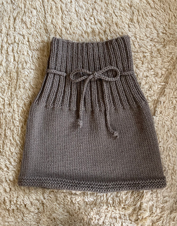 手編みオーバースカート　メリノウール使用 1枚目の画像