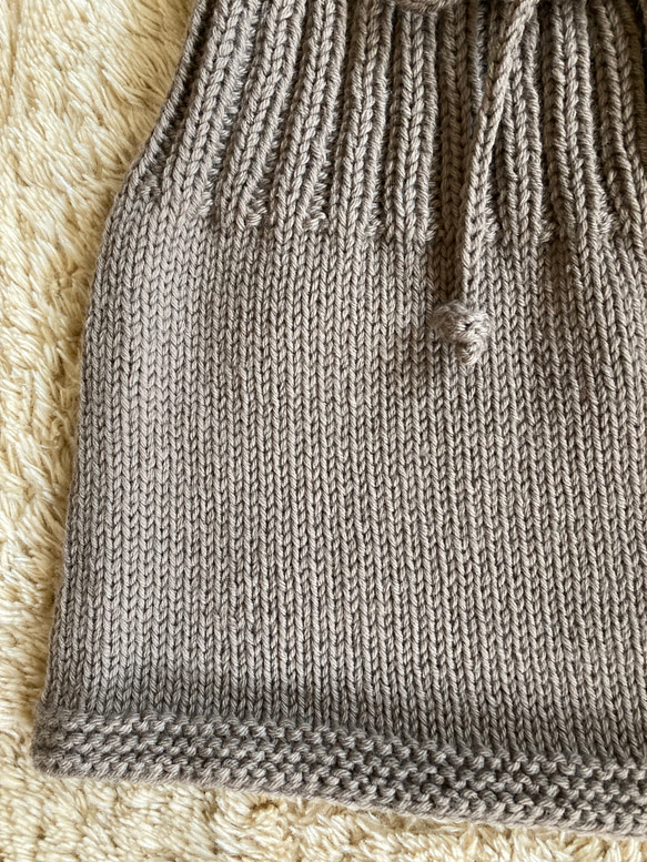 手編みオーバースカート　メリノウール使用 3枚目の画像