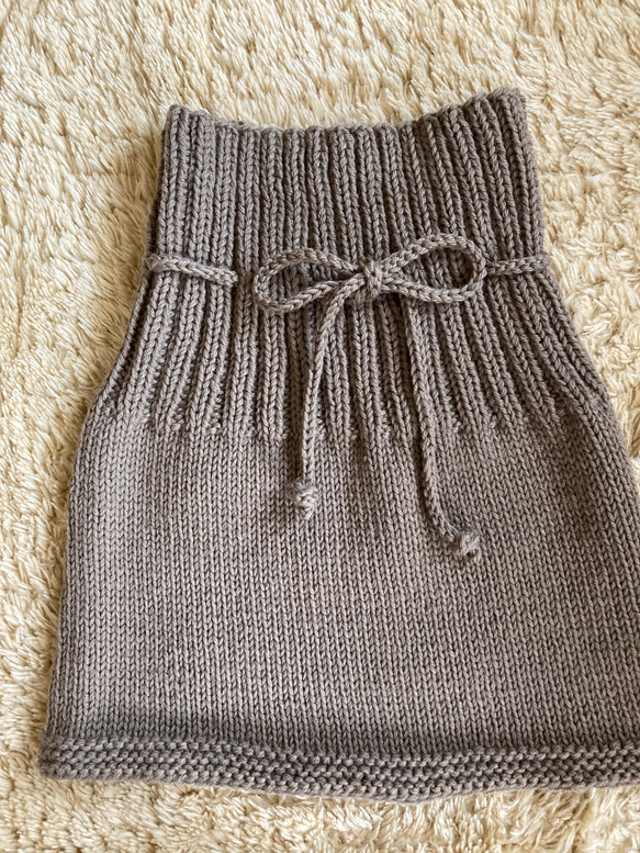 手編みオーバースカート　メリノウール使用 2枚目の画像
