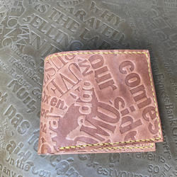 ヌメ革　型押し　二つ折り財布(コインケース左) 1枚目の画像